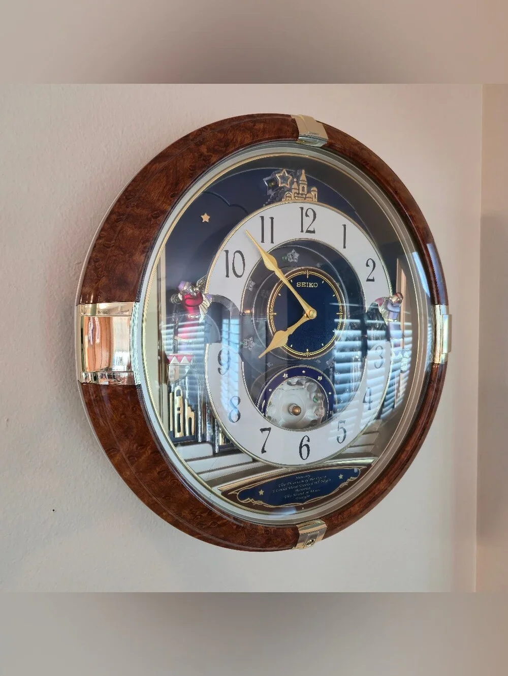 Disney Wall Clock in Brown, Gold, White, Blue